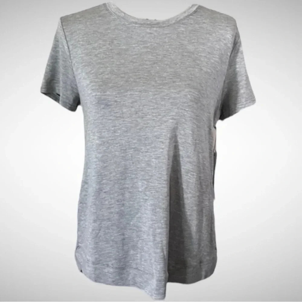 LIZ CLAIBORNE Womens Crew Neck Short Sleeve T-Shirt Gray Medium NWT